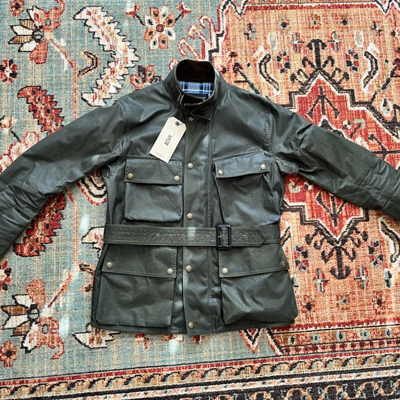 Addict Clothes - Waxed BMC Jacket - Olive , Barbour, Belstaff, Vason, size 40 - Picture 1 of 6
